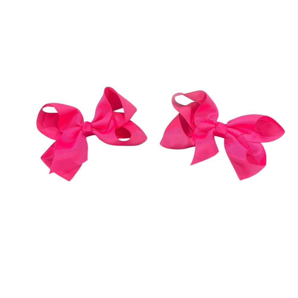 Set of 2 Hot Pink Grosgrain Hair Bows